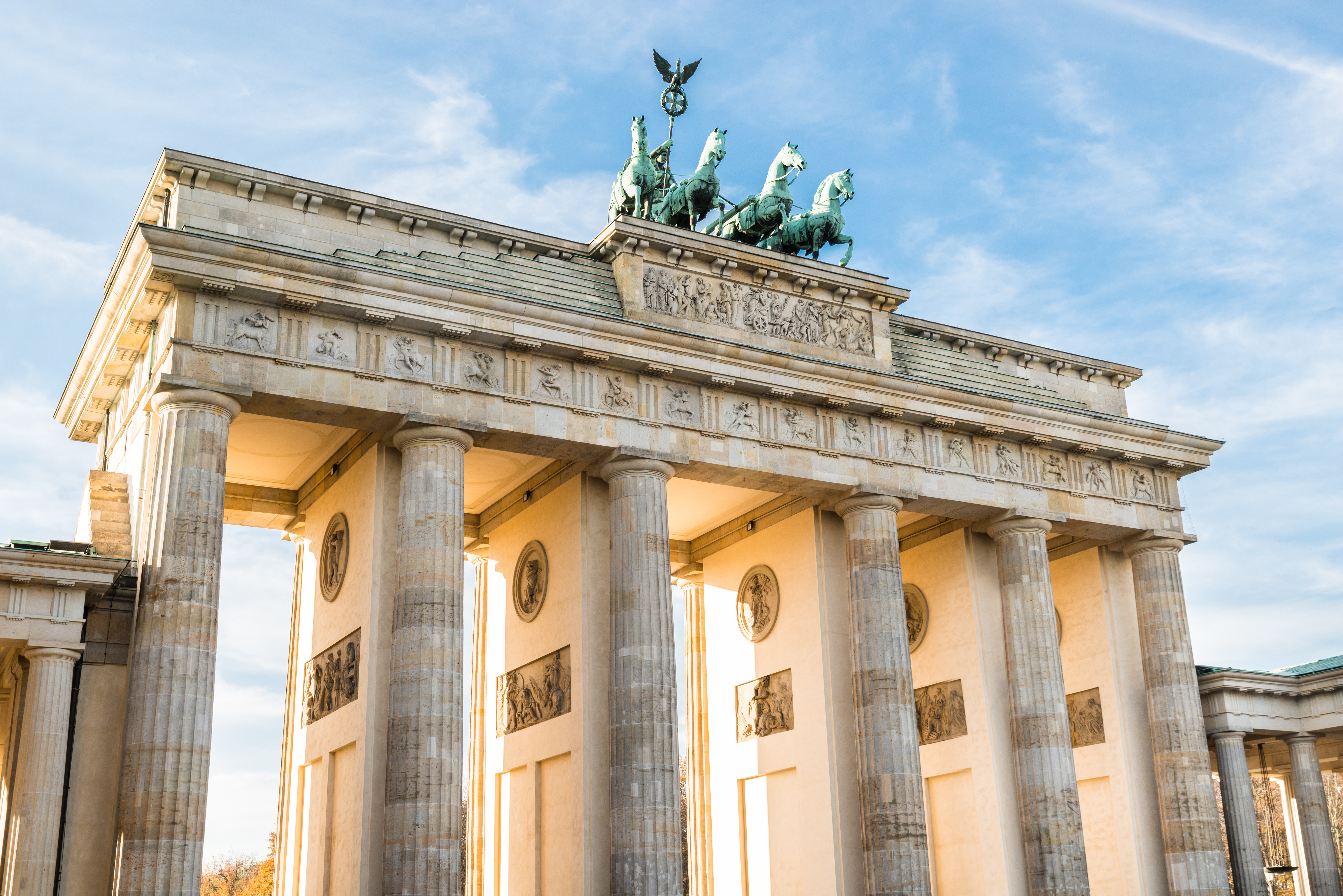 the famous brandenburg gate in berlin germany