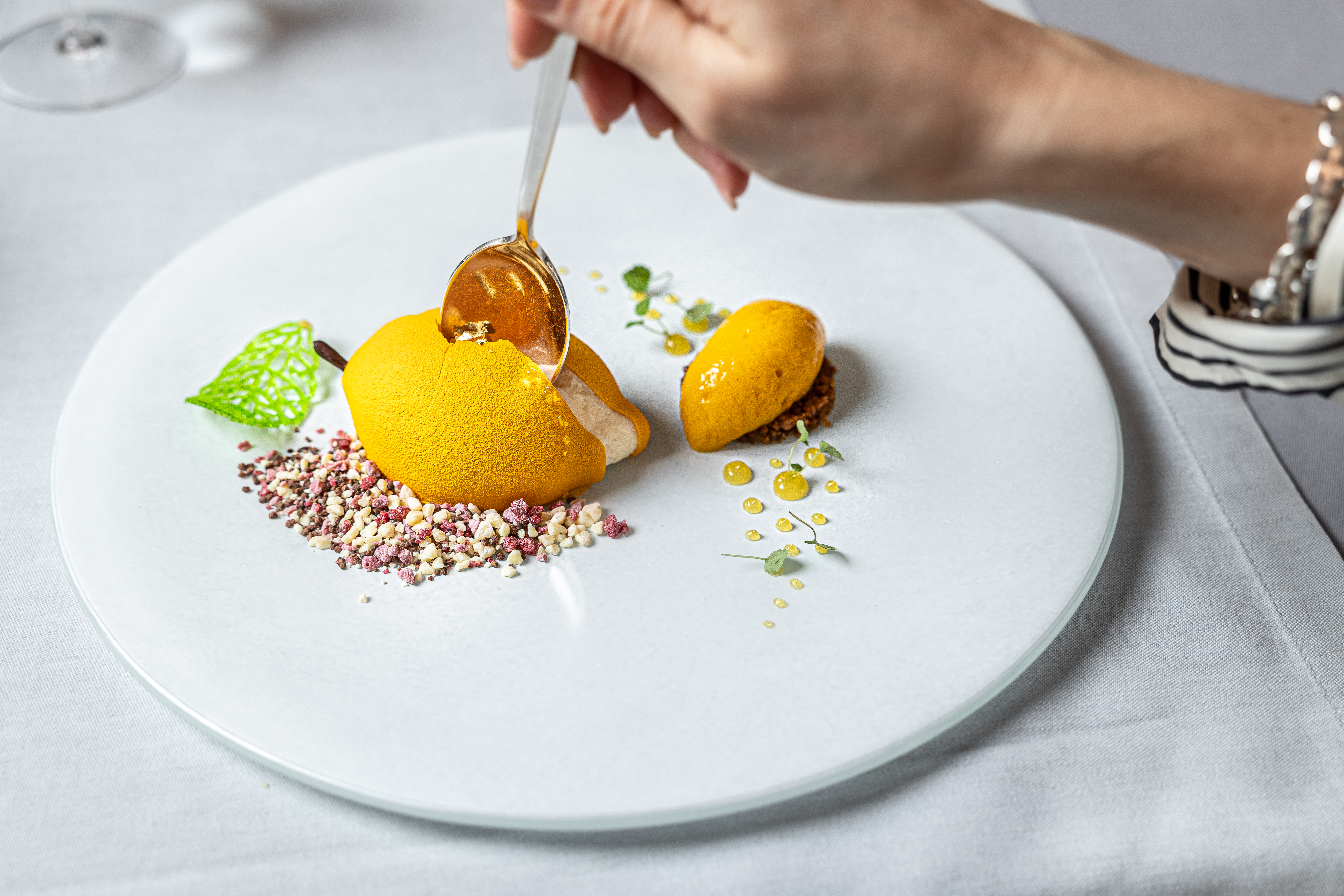 22 unsere zitrone an weisser schokolade und zibibbo sorbet