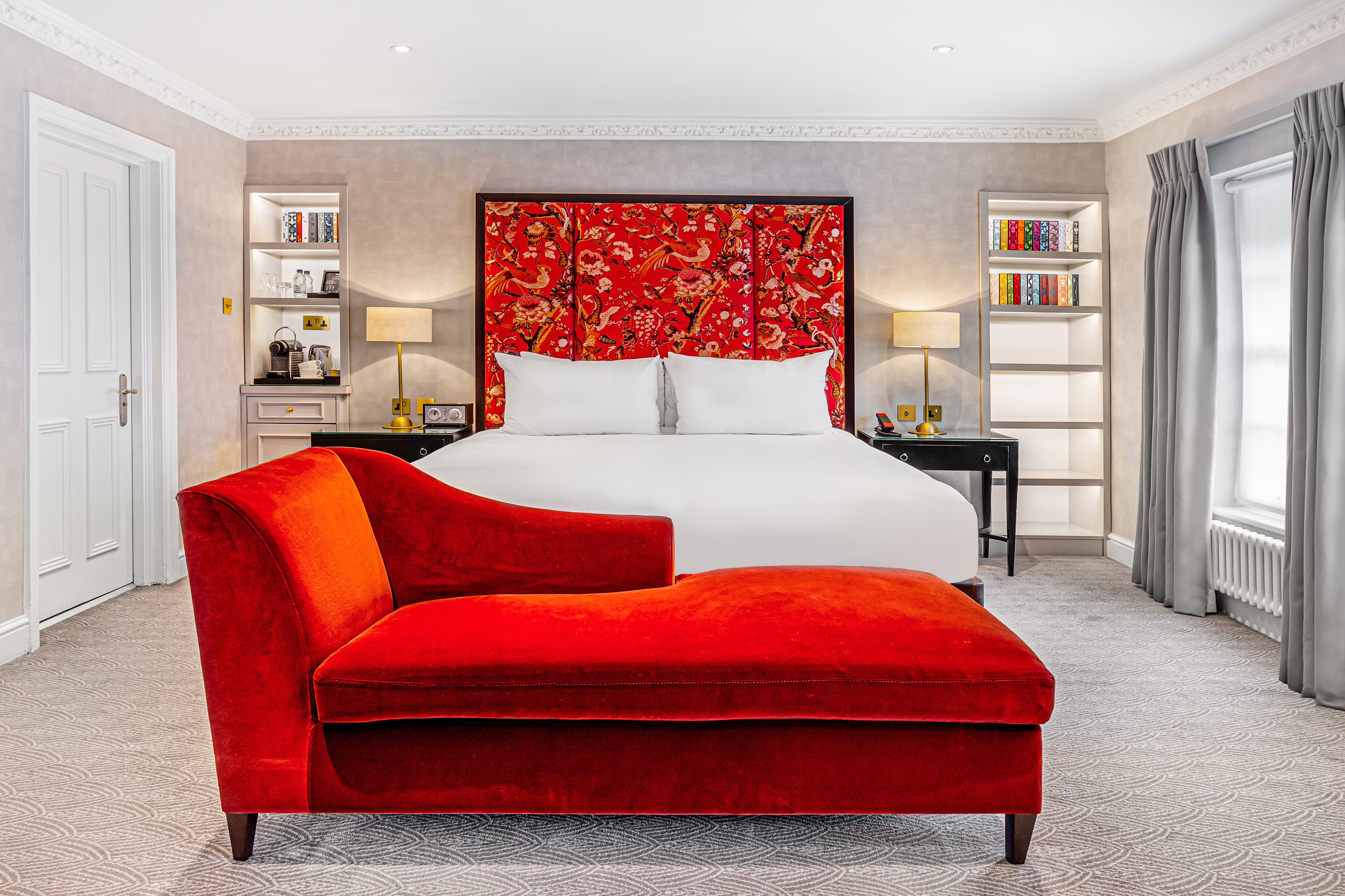 red room red sofa