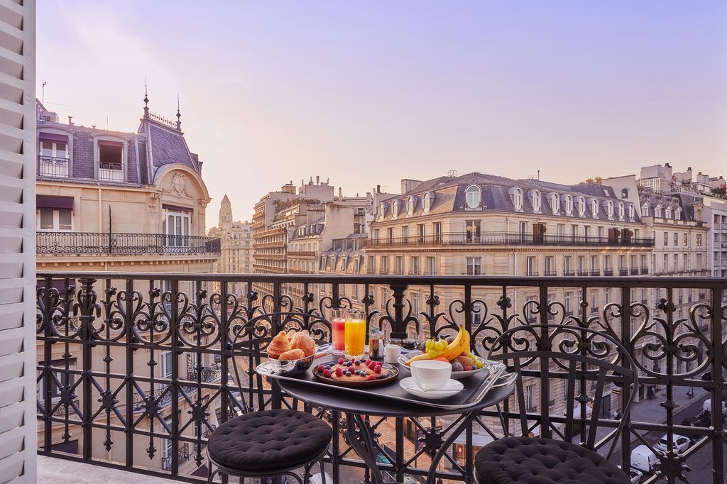 balcony with breakfast