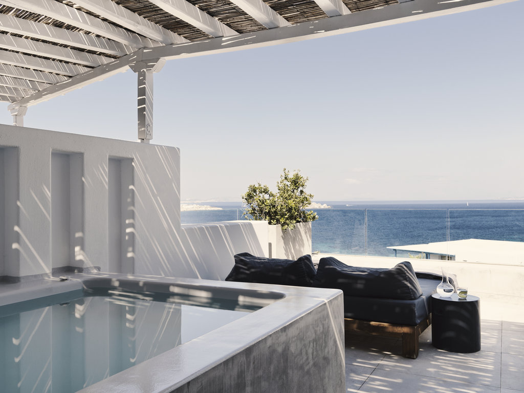 grand bohemian sunset sea view suite with outdoor hot tub