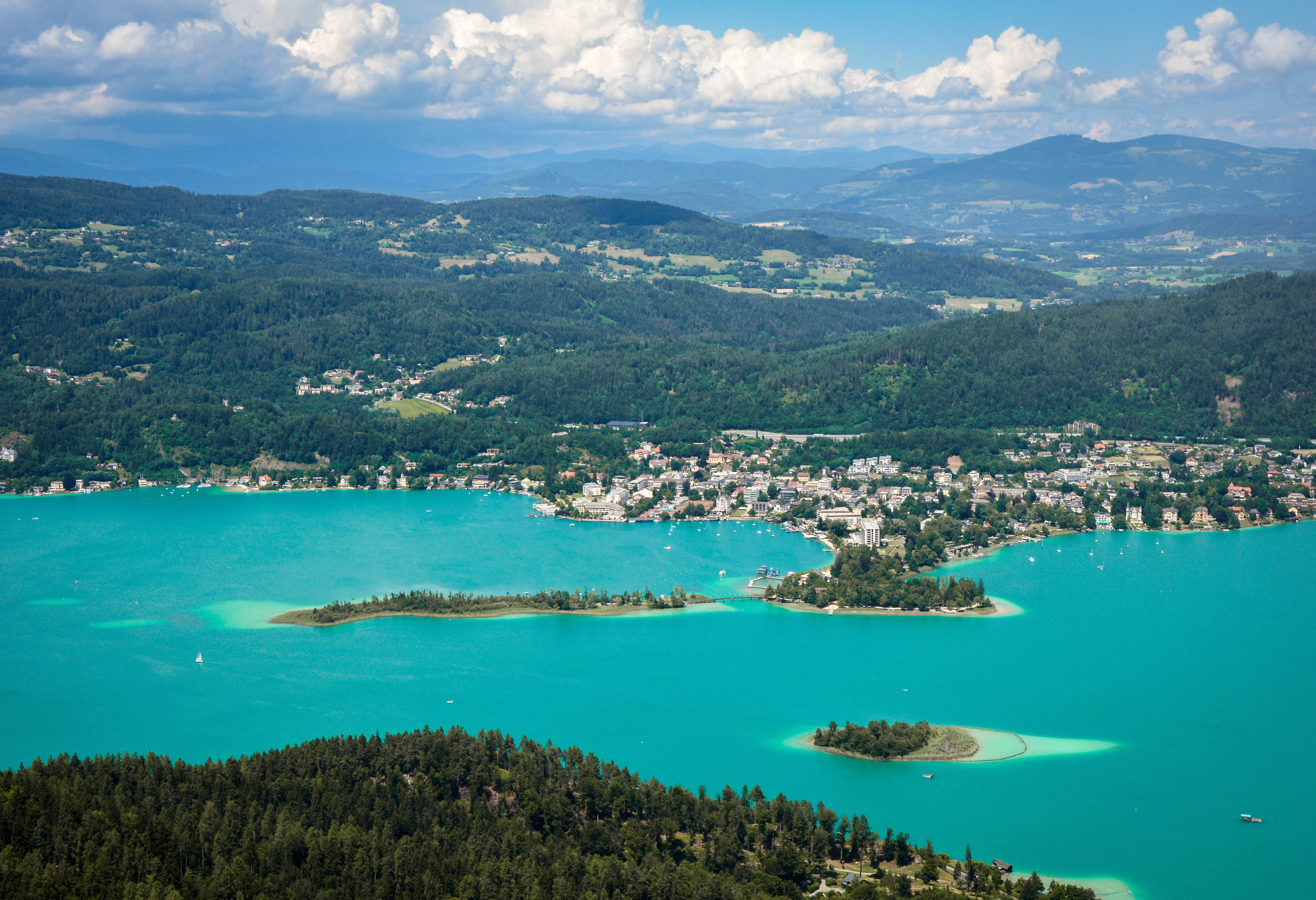 portschach am worther sea a peninsula in the austrian lake worthersee