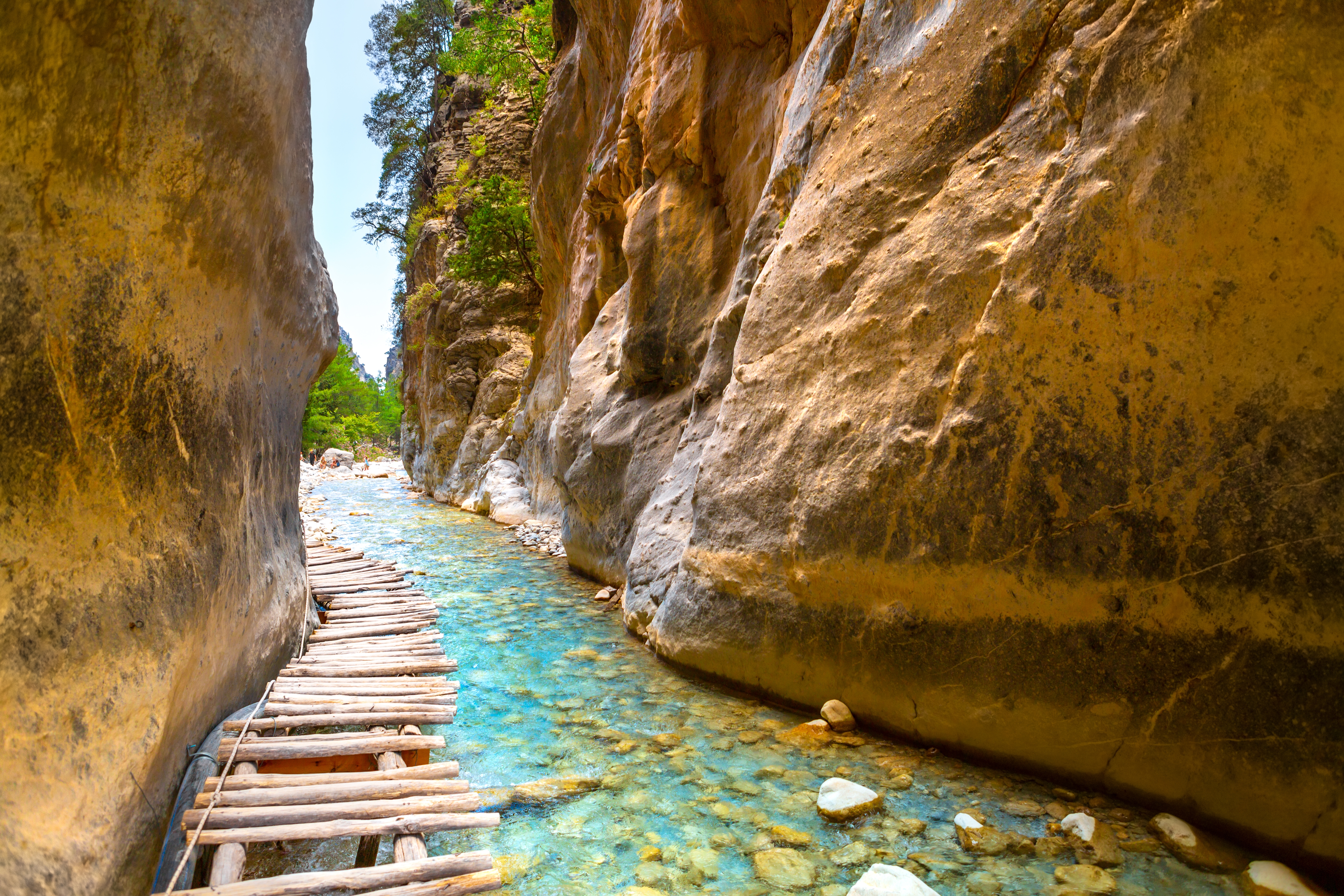 national park samaria gorge hiking trail crete greece