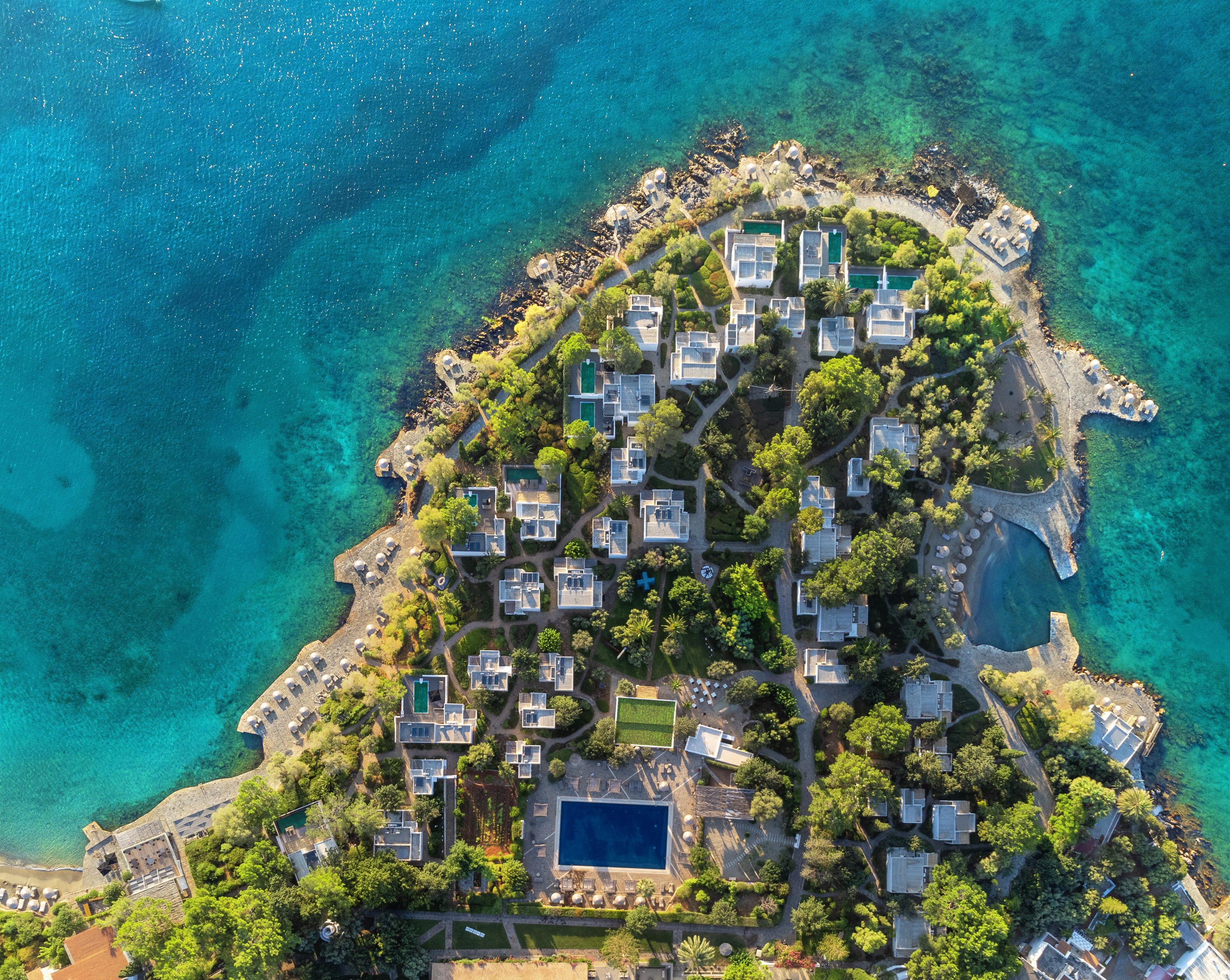 10 minos beach art hotel bird eye view  aerial