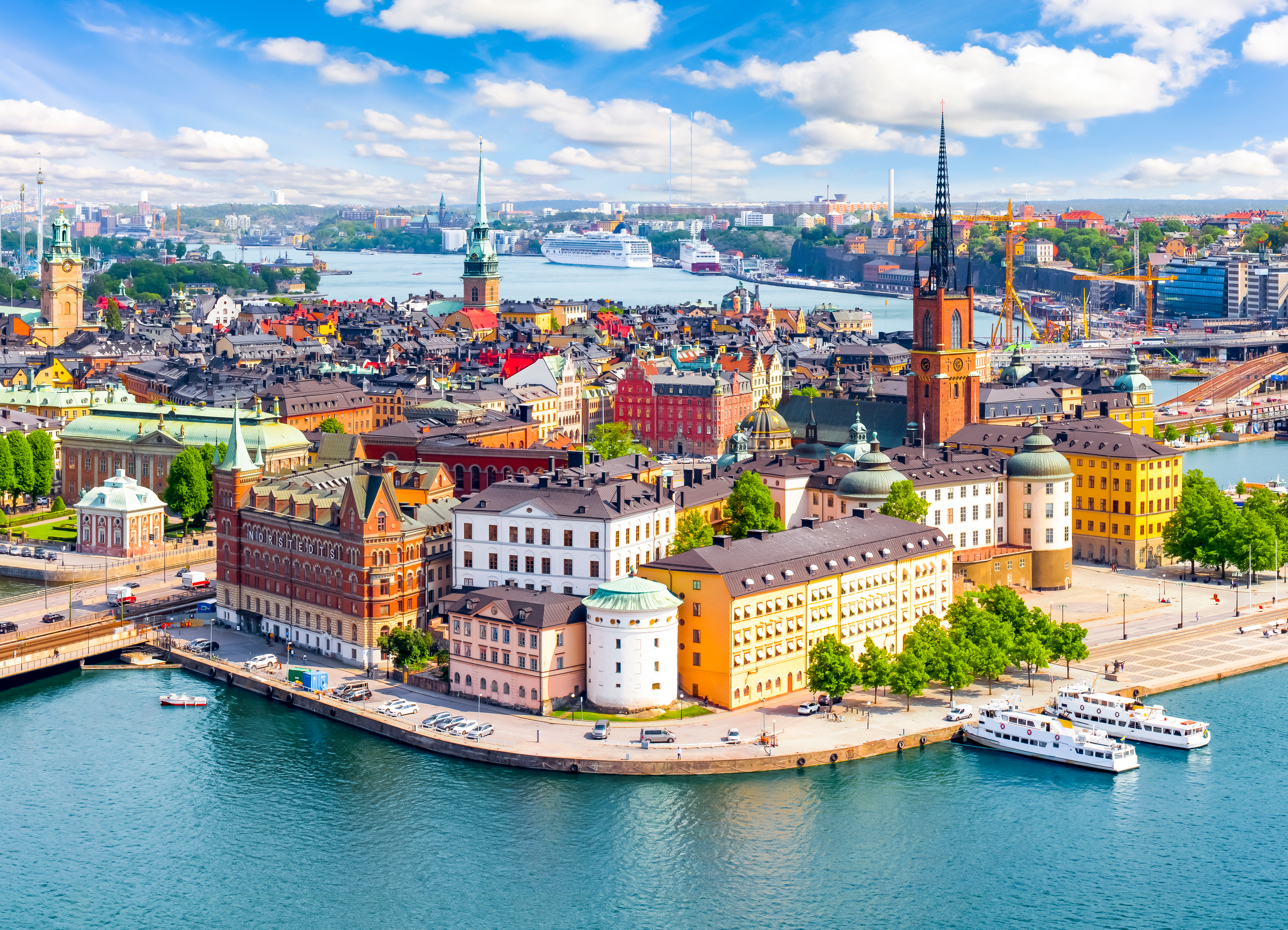 1 stockholm oude binnenstad gamla stan stadsgezicht vanaf de top van het stadhuis zweden